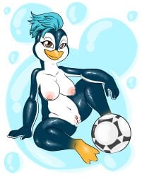 absurd_res anthro australia_2023 avian ball ballon beak bird female fifa genitals hi_res nipples nude penguin pussy soccer soccer_ball solo sport tazuni the_fifa_women's_world_cup_australia_new_zealand_2023 zooshi