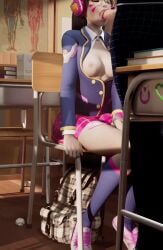 1boy 1girls 3d academy_d.va alternate_costume alternate_hairstyle animated arms_at_sides artist_request asian backpack bag black_hair blizzard_entertainment blowjob breasts_out brown_eyes caught caught_on_camera classroom clothing coughing cum cum_on_face cute d.va deep_blowjob deepthroat erect_penis erection eyeglasses eyelashes eyeliner eyeshadow facepaint facial_markings fellatio female female_focus footwear fringe gag gagging geckoscave glasses hana_song hands-free headphones human human_only humanoid innocent korean long_hair longer_than_30_seconds overwatch pale-skinned_female pale_skin penis petite pink_shoes purple_socks reluctant round_glasses school school_uniform schoolgirl seductive_look sitting slim sound teenager throat_noise tight_throat uniform video webm whisker_markings young