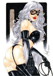 1girls 2023 black_cat_(marvel) bubble_butt curvy_body curvy_female curvy_figure ed_benes_studio felicia_hardy hi_res huge_breasts long_hair mariah_benes marvel marvel_comics seductive_look solo_female solo_focus spider-man_(series) victim_official white_hair