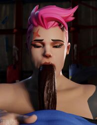 1boy 1girls 3d animated blender_(software) blizzard_entertainment blowjob dark-skinned_male deep_blowjob deep_penetration deepthroat european eyebrow_slits face_fucking faceless_male fellatio frolich hands-free interracial light-skinned_female moaning oral overwatch pink_hair pov russian scar scars shaved_sides shorter_than_30_seconds shorter_than_one_minute sound straight throat throat_fuck throat_noise throat_swabbing video zarya