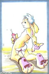 1boy anthro ass cum fur furry greenmonkey hindpaw lagomorph male male_only masturbation nude penis rabbit solo