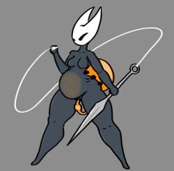 anthro arthropod duo egg egg_insertion female glowing hollow_knight_(franchise) hornet_(hollow_knight) inflation insects male male/female parasite pregnant pregnant_female team_cherry wizrat