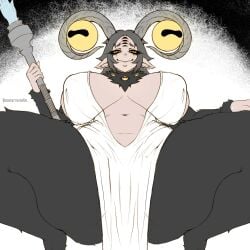 1girls big_ass big_breasts elden_ring female female_only fromsoftware humanized libra_creature_of_night omniartstudio squatting thick_thighs