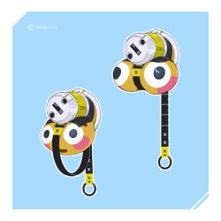 artist_name chastity_cage commentary flat_chastity_cage flushed_face_emoji highres honeycomb_(pattern) original outline penis_focus small_chastity_cage strap symbol-only_commentary tailbox testicles white_outline