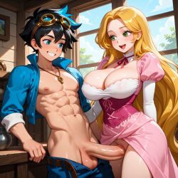 abs aged_up ai_generated buff disney female male male/female older_female pixai rapunzel rapunzel_(tangled) sex silverknight395 tangle_the_lemur tangled varian_(tangled) younger_male