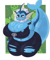 big_breasts breasts cleavage eeveelution female huge_breasts inazuma_kat pokemon pokemon_(species) tagme thick_thighs vaporeon wide_hips