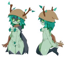 1girls adventure_time bikini boots breasts brown_gloves brown_headwear cape colored_sclera colored_skin cowboy_shot cropped_legs domino_mask female gloves green_eyes green_hair green_sclera green_skin highres hood huntress_wizard leaf leaf_bikini legs_together looking_at_viewer mask micro_bikini multiple_views navel neamosub pixel_art plant_hair revealing_clothes side-tie_bikini_bottom simple_background single_glove small_breasts standing sub-neamo swimsuit thigh_boots white_background