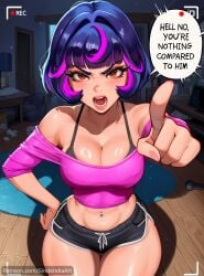 ai_generated angry busty caption cheating cleavage comic comic_page commission dialogue english_text juno_(overwatch) large_breasts mad netorare ntr overwatch overwatch_2 patreon patreon_url patreon_username sinderellaart teen_girl teenager text text_bubble thick voluptuous