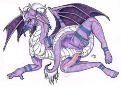 1futa breasts cum digitigrade dragon dragon_hybrid drip erection feral futanari herm horns intersex long_neck morgandia nude penis pinup pose purple scalie small_breasts solo solo_futa spread_legs spreading sukebepanda tapering_penis tongue wings