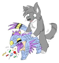 anal anal_sex candy canine cute lee_lee_(artist) male penetration pinata wolf yaoi