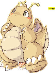 1boy blush cum dragon dragonite male male_only nekouri nude penis pokemon pokemon_(species) scalie solo wings