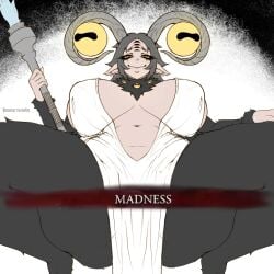 1girls big_ass big_breasts elden_ring female female_only fromsoftware huge_breasts humanized libra_creature_of_night omniartstudio squatting thick_thighs