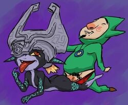 1boy 1girls ahe_gao ass crossover elf female fucked_silly imp imp_midna lowres male midna nude ocarina_of_time penis simple_background straight straight_hair the_legend_of_zelda tingle tongue twilight_princess unknown_artist