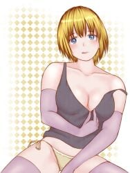 1girls black_tank_top black_topwear blonde_eyebrows blonde_female blonde_hair blonde_hair_female blue_eyes blue_eyes_female breasts busty busty_female busty_girl busty_teen cleavage collarbone digital digital_art digital_drawing digital_drawing_(artwork) digital_media digital_media_(artwork) elbow_gloves elbows enen_no_shouboutai eyebrows_visible_through_hair female female_focus female_only fingers fire_force gloves green_panties green_underwear groin hair_between_eyes high_resolution highres inguinal_crease inguinal_ligament lean_figure legs_apart legs_spread legwear licking_lips lips long_gloves looking_at_viewer medium_breasts narrow_waist panties pixiv_id_21451697 purple_elbow_gloves purple_gloves purple_legwear purple_long_gloves purple_stockings purple_thigh_highs purple_thighhighs short_hair shoulders simple_background sister_iris_(enen_no_shouboutai) sister_iris_(fire_force) sitting slender_body slender_waist slim_waist solo spread_legs spreading_legs spreading_thighs stockings tank_top teen_girl teenage_girl teenage_tits teenager thick_thighs thigh_highs thighhighs thighs topwear underwear upper_body white_background young_female young_woman