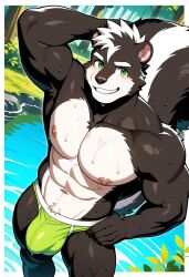 skunk ai_generated male muscular mephitid