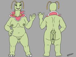 2024 aaliyah_(blazeignitus) breasts ebonyleopard female female_only flower gray_background green_body green_fur green_skin grey_background meganium nintendo nipples original original_character pokemon pokemon_(species) pussy yellow_eyes