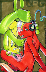 69 dj_mixer_(character) gay greenmonkey headphones huge_feet male monkey nude penis scalie