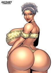 1girls ass fat_ass female gilf huge_ass jacogram looking_back older_female thick_ass