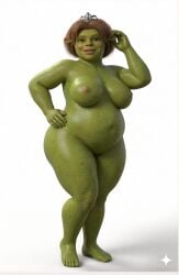 1girls ai_generated big_breasts clean fat fat_female female female_only green_skin huge_breasts naked naked_female ogre ogress_fiona princess_fiona princess_fiona_(ogre) red_hair shrek_(series) smiling smiling_at_viewer solo wide_hips