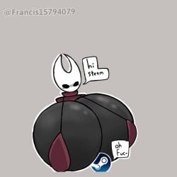 “hi a across add and appears appendages. the at atmosphere background be below body bottom bubble bubble, bulky, cartoon-style center, character character's character, close-fitting, clothing collarless color color. comical. contributing creature dark depth details digital directly drawing dressed ear elevated emphasized. a even expression facial flat font. form-fitting from garment. giving gray gray/black hidden holding hollow hollow_knight hollow_knight:_silksong hornet_(hollow_knight) humanoid humorous image, impression in is its knight. large, leaning left light lighting logo looking neutral. of or outfit. overall pale, partially parts perspective, pinkish-red plain, playful, pointed positioned present quadrant. reminiscent right round, says seen shade shape similar similar-colored, simple, slightly small some speech steam steam” style style. stylized stylized, suit tagme tail-like texture. that the tight-fitting to toward underneath. used viewer. with