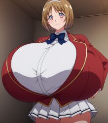 1girls absurdres ai_generate ai_generated areola ass bangs bare_shoulders belly big_ass big_breasts bimbo blonde_female blonde_hair blue_bow blush bottom_heavy bow braided_hair breast_expansion breast_suppress breasts breasts_bigger_than_head bulge busty_female classroom_of_the_elite collarbone covered_nipples covering_breasts cowboy_shot curvaceous curvy elmenois expansion fake_breasts fanart female female_focus female_only full_body fully_clothed fully_clothed_female gigantic_breasts gyaru hair_ribbon hairband hentai hi_res high_resolution high_school_uniform highres hips hourglass_figure huge_breasts hyper_breasts inflation kaede kushida_kikyou large_breasts looking_at_viewer nipples no_bra open_clothes oppai orange_eyes pleasure_face progression red_blazer school_uniform schoolgirl short_hair skirt skirt_lift smile solo solo_female solo_focus standing standing_female thick_ass thighs transformation uncensored undersized_clothes upper_body voluptuous voluptuous_female white_shirt white_skirt yuri