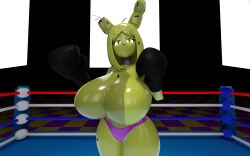 1girls boxing boxing_gloves boxing_match boxing_ring cometfnia five_nights_at_freddy's five_nights_in_anime huge_breasts pov springtrap springtrap_(fnaf) tagme thick_thighs