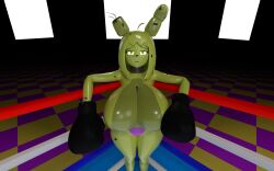 1girls boxing boxing_gloves boxing_match cometfnia corner dominant_female five_nights_at_freddy's five_nights_in_anime pov smug springtrap springtrap_(fnaf) tagme