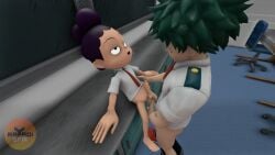 2boys anal anal_sex big_penis bottomless_male classroom classroom_sex gay green_hair huge_cock izuku_midoriya male/male male_only male_penetrating_male minoru_mineta my_hero_academia pants_down purple_hair rayaoisfm riding_penis sfm size_difference standing_sex u.a._school_uniform yaoi