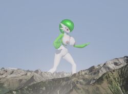 3d big_breasts bigger_female blender expansion gardevoir giantess goolba growth huge_breasts macro mountain pokemon pokemon_(species) tagme