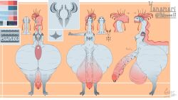 anthro aquatic femboy fish geier girly goth grotesque grotesque_genitals huge_butt hyper hyper_ass hyper_balls hyper_butt hyper_penis hyper_vein long_neck nipple_piercings oarfish original original_character penis_piercing piercings reference_image reference_sheet solo tall tattoos wrinkly_penis