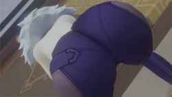 1girls 3d animated ass ass_focus ass_shake bare_shoulders blue_hair bodysuit cameltoe female from_behind genshin_impact huge_ass jiggle kishi longer_than_30_seconds pants pussy short_hair solo thick_thighs twerking video webm yelan_(genshin_impact)