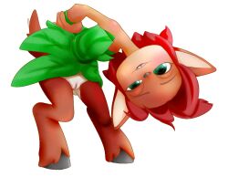 activision blush bracelet brown_fur dress elora female furry green_eyes hooves open_mouth parted_lips rasenxoru red_hair short_hair solo spyro_the_dragon