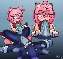 amy_rose anthro big_penis blush breath duo eulipotyphlan female fur genitals hedgehog hi_res male male/female mammal oral penis sega sonic_(series) sonic_the_hedgehog_(series) sonic_the_werehog sonic_unleashed souley69 were wereeulipotyphlan werehog