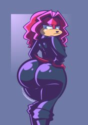 1girls anthro archie_comics ass big_ass bubble_butt clothing dat_ass echidna fat_ass female female_focus female_only hand_on_hip huge_ass jacket large_ass lien-da looking_at_viewer looking_back mythabyss pants red_hair sega solo sonic_(series) sonic_the_hedgehog_(archie) sonic_the_hedgehog_(series) thick_ass thick_thighs thighs wide_hips