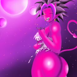 ass demon demon_girl demon_tail dragon_ball dragon_ball_super dragon_ball_z female female_saiyan halloween hell horns horny kefla thick thick_ass