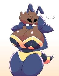 ... 1girls antennae antennae_(anatomy) anthro anthrofied arthropod arthropod_abdomen arthropod_humanoid bee big_breasts female female_only hive_knight_(hollow_knight) hollow_knight huge_breasts oddly_bally rule_63 shoulder_pads solo solo_female stinger stripes tagme thick_thighs