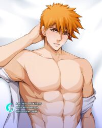 1boy bleach body_pillow dakimakura ichigo_kurosaki male male_only mitgard-knight orange_hair shinigami solo solo_male