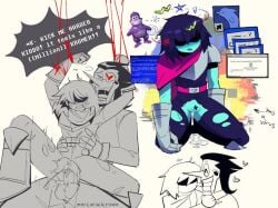 1cuntboy 2boys age_difference cum cuntboy deltarune dubious_consent intersex kicking kris_(deltarune) kris_female_(deltarune) mercurialcrown pussy pussy_juice rape restrained spamton_g_spamton tied_hands unknown_gender