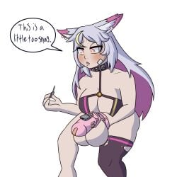 1futa animal_ears artist_request balls big_breasts big_penis_in_chastity blue_balls breasts chastity_cage chastity_device clothed clothing futa_only futanari huge_balls humanoid humanoid_penis hyzengard kemonomimi light-skinned_futanari light_skin long_hair mostly_nude no_nut_november orgasm_denial solo source_request standing thighhighs virtual_youtuber vtuber