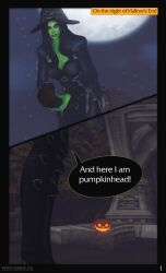 blizzard_entertainment comic comic_page english_text female green_eyes green_skin nativestudio page_1 plant_humanoid pumpkin pumpkin_head pumpkinhead warcraft witch world_of_warcraft