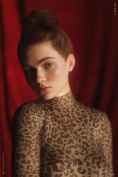 3d areolae blue_eyes breasts celebrity female female_focus female_only freckles ginger ginger_hair hi_res light-skinned_female long_hair max_mayfield nipples notill pale-skinned_female pinup pinup_pose pose posing realistic red_hair sadie_sink solo solo_female stranger_things tagme