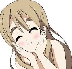 1girls adorable bangs blonde_hair blush closed_eyes color colored cute female hand_on_head happy human human_only k-on! light-skinned_female light_skin naked naked_female nude nude_female simple_background smile solo solo_female solo_focus tagme tsumugi_kotobuki_(k-on!) w.t.dinner white_background white_skin