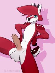 1boy annoyed anthro anthro_only blank_background deer deer_boy femboy foreskin fur furry grumpy heterochromia huge_cock keto_(ketofur) ketofur leaking_precum male male_only precum solo tagme uncircumcised uncut