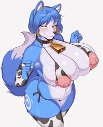 big_areola cervina7_(artist) cow_print furry huge_breasts krystal massive_breasts micro_bikini nintendo star_fox thick_thighs