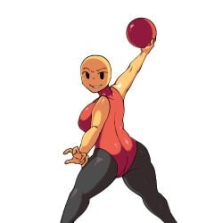 1girls ass bald baller balls boss_fighting_stages breasts female female_focus female_only fully_clothed goes_hard looking_at_viewer looking_back no_background quackanz rear_view roblox roblox_game robloxian rule_63 self_upload simple_face simple_shading sleeveless thighs transparent_background yellow_skin