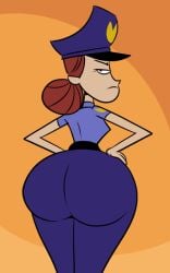 1girls 2022 4_fingers background_character big_ass big_butt black_eyes breasts brown_hair cartoon_network cop cute eyebrows eyelashes female fhfif_cop foster's_home_for_imaginary_friends hair_bun hairbun hands_on_hips hands_on_own_hips hat huge_ass large_ass looking_at_viewer looking_back officer_jones police police_hat police_officer police_uniform policewoman scobionicle99 small_breasts thick thick_thighs wide_hips