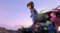 1girls 3d amanda_sparkle ass blizzard_entertainment d.va looking_at_viewer meka overwatch overwatch_2 popa_3d_animations sfm source_filmmaker