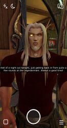 1boy 2022 3d blizzard_entertainment blood_elf elf golden_eyes hi_res kalec_sunwhisper male mr_sunwhisper original_character pubic_hair snapchat straight teasing_viewer text white_hair world_of_warcraft