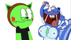 1boy 1girls breasts happy_tree_friends naked nsfw petunia_(htf)