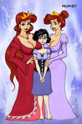 ariel clothing disney disney_princess dress grandmother_and_granddaughter implied_incest long_dress melody_(disney) mother_and_daughter multiple_girls nipple_bulge pokies princess_dress prophet queen_athena the_little_mermaid the_little_mermaid_ii:_return_to_the_sea the_little_mermaid_iii:_ariel's_beginning trio